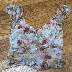 Floral Cap Sleeve Blouse